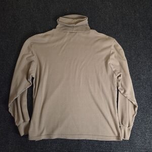 Princeton Club Vintage Old Money Tan Beige Turtle Neck Long Sleeve